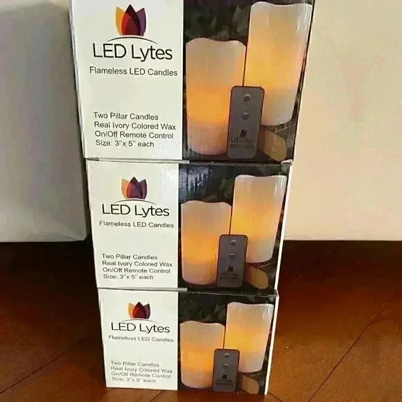 LED Lytes Remote Control Candles Set, 2 Candles, 3"X 5", Real Wax and Am… - Picture 9 of 9